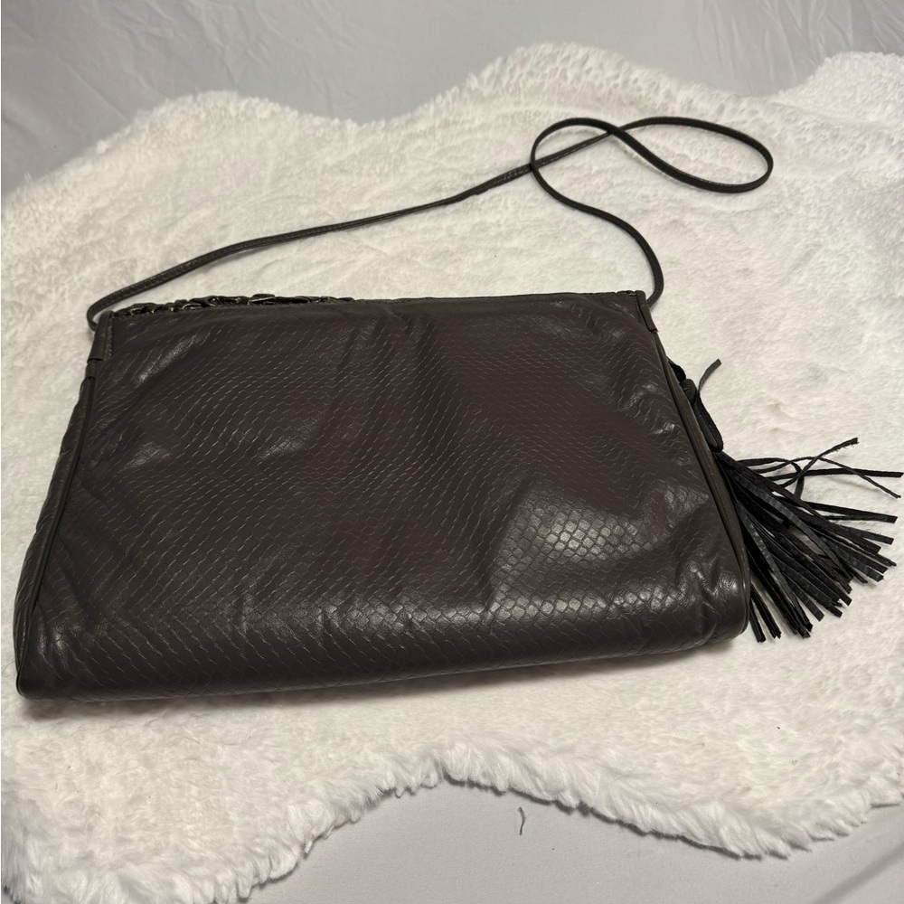 VTG Bags By Pinky Woven Patchwork Leather Shoulder Purse Metallic USA 80’s 90’s - Picture 4 of 16